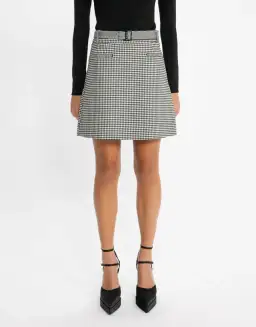 Cue Houndstooth Collared Peplum Jacket & A-Line Mini Skirt Power Suit Size 8 & 10 for rent on The Volte - image 5