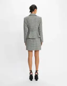 Cue Houndstooth Collared Peplum Jacket & A-Line Mini Skirt Power Suit Size 8 & 10 for rent on The Volte - image 3