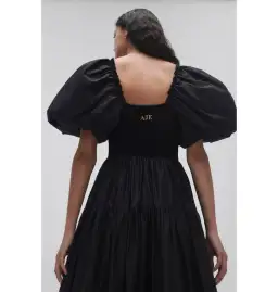 Aje Casa Puff Sleeve Dress in Black Size AU 12 for rent on The Volte - image 2