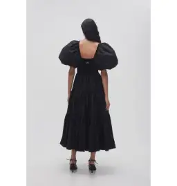Aje Casa Puff Sleeve Dress in Black Size AU 12 for rent on The Volte - image 3