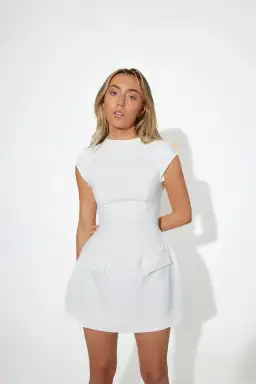 Odd Muse The Ultimate Muse Cap Sleeve Mini Dress White Size 16 for rent on The Volte - image 2