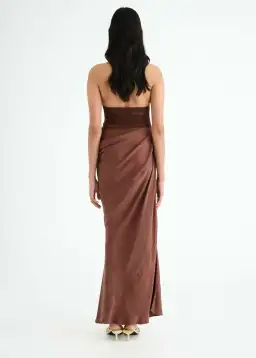 Benni Gina Maxi Dress in Chocolate Size AU 8 for rent on The Volte - image 3