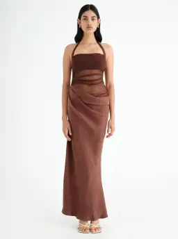 Benni Gina Maxi Dress in Chocolate Size AU 8 for rent on The Volte - image 1