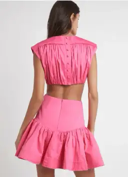 Aje Solstice Cut Out Ring Flip Mini Dress Pink Size AU 6 for rent on The Volte - image 3