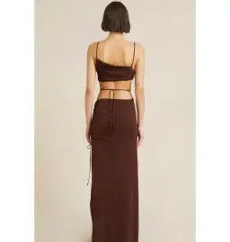 Bec & Bridge Dilkon Maxi Dress in Chocolate Size AU 6 for rent on The Volte - image 3