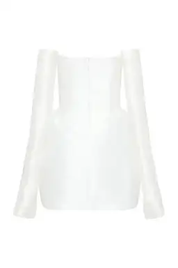 Mariam Seddiq Luis Mini Dress Ivory Size AU 8  for rent on The Volte - image 3