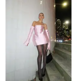 Mariam Seddiq Luis Mini Dress Blush Size AU 8 for rent on The Volte - image 2