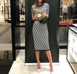 Fendi Monogram Knit Dress Size 6 