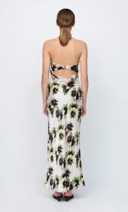 Bec & Bridge Bloom Silk Strapless Maxi in Ivory Floral Print Size 8 for rent on The Volte - image 2