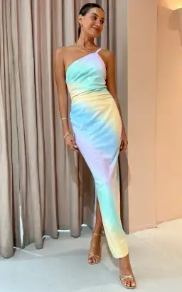 Suboo Ombre One Shoulder Split Maxi Dress Multi Size 8 for rent on The Volte - image 2