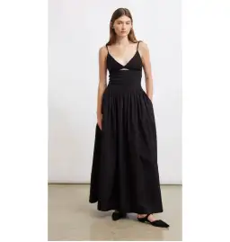 Esse Studios Tri Knit Cotton Dress Black Size AU 8 for rent on The Volte - image 2