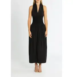 Esse Studios Folded Cotton Rib Dress Black Size AU 6 for rent on The Volte - image 1