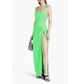 Rotate By Birger Christensen Satin Maxi Dress Neon Green Size AU 8 for rent on The Volte - image 1