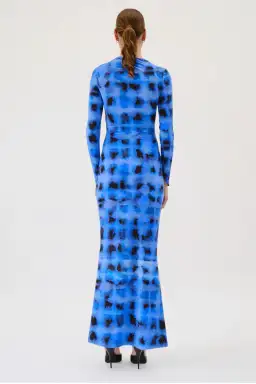 Suboo Shibori Long Sleeve Ruched Maxi Dress Blue Size S / AU 8 for rent on The Volte - image 3