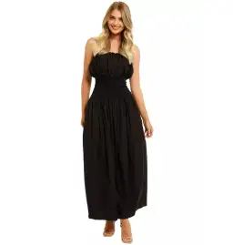 Esse Studios Strapless Ribbed Dress Black Size AU 12 for rent on The Volte - image 1