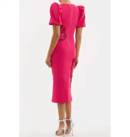 Rebecca Vallance Layana Midi Dress in Raspberry Size AU 10 for rent on The Volte - image 2