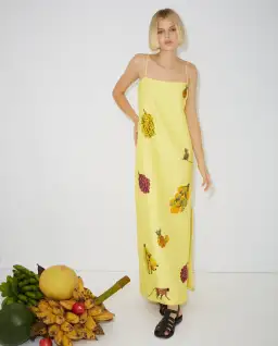 Alemais Diamond Dancer Midi Dress Yellow Size 6