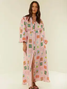 Palm Noosa Noddy Dress Pink Emblem Print Size 8 for rent on The Volte - image 1