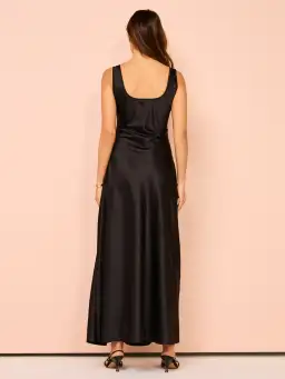 By Nicola Beneath The Stars Bias Cut Slip Dress In Black Size 12 for rent on The Volte - image 3