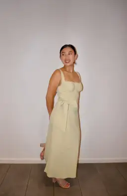 By Johnny Ora Bust Midi Dress Pistachio Size 14 for rent on The Volte - image 4