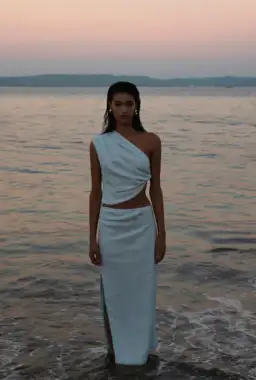 Sir The Label Iris Knot Top & Iris Skirt Set Blue Size 8 for rent on The Volte - image 4