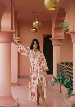 Palm Noosa Noddy Maxi Dress in Coral Print Size 10 for rent on The Volte - image 1