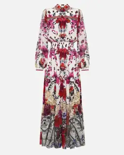 Camilla Button Through Tiered Maxi Dress Reign of Roses Print Size XL / AU 16  for rent on The Volte - image 7