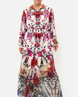 Camilla Button Through Tiered Maxi Dress Reign of Roses Print Size XL / AU 16  for rent on The Volte - image 3