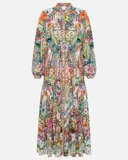Camilla Flowers Of Neptune Tiered Long Shirt Dress Floral Size XXL / AU 18 for rent on The Volte - image 5