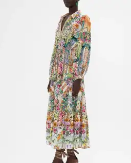 Camilla Flowers Of Neptune Tiered Long Shirt Dress Floral Size XXL / AU 18 for rent on The Volte - image 2