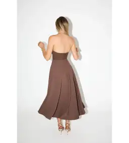 Odd Muse The Ultimate Muse Strapless Midi Dress Chocolate Size 10  for rent on The Volte - image 2