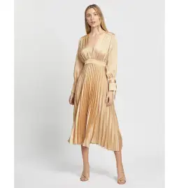 Nicola Finetti Eliana Dress Gold Size AU 10