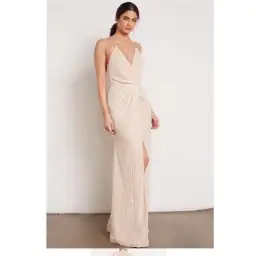 Sheike Riviera Beaded Maxi Dress Cream Size AU 12 for rent on The Volte - image 1