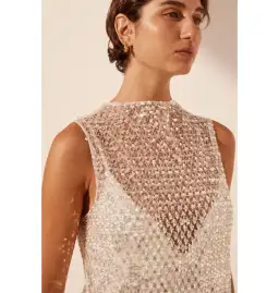 Shona Joy Asteria Midi Dress Silver Size AU 10 for rent on The Volte - image 3