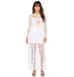 Alice McCall Burning Love Dress in White Leaf Size AU 8