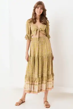 Spell and the Gypsy Dahlia Crop Top and Maxi Skirt Set Print 6 for rent on The Volte - image 1