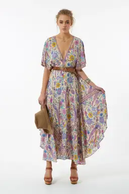 Spell and the Gypsy Lovebird Halfmoon Gown Chamomile Print Size 6 for rent on The Volte - image 1