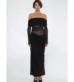 Benni Yasmin Off-Shoulder Maxi Dress Black Size 8 for rent on The Volte - image 1
