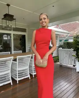 Effie Kats Verona Gown Cherry Size 8 for rent on The Volte - image 4