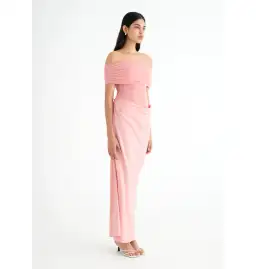 Benni Nico Off Shoulder Maxi Dress Candy Floss Size AU 8   for rent on The Volte - image 2