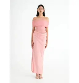 Benni Nico Off Shoulder Maxi Dress Candy Floss Size AU 8   for rent on The Volte - image 1