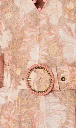 Zimmermann Kaleidoscope Belted Embellished Linen And Silk Blend Midi Dress Floral Size 0 / AU 8 for rent on The Volte - image 4