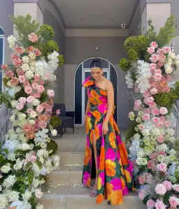 Rachel Gilbert Fauve Gown Floral Size 3 / AU 12