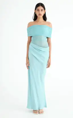 Benni Nico Off Shoulder Aquamarine Blue Size 8 for rent on The Volte - image 2