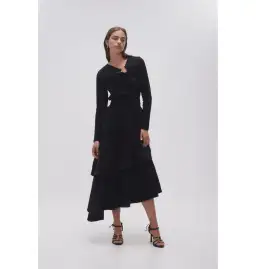 Aje Interlace Midi Skirt Black Size AU 8 for rent on The Volte - image 1