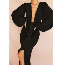 House of CB Alexandra Dress Black Size AU 8  for rent on The Volte - image 2