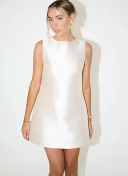 Odd Muse Ultimate Muse Satin Shift Mini Dress Creamy Blush Rose Size 10 for rent on The Volte - image 2