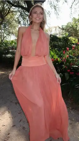 Arcina Ori Serena Dress Coral Size 10 for rent on The Volte - image 3