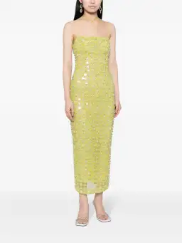 Rachel Gilbert Lucinda Midi Dress with Crystals Lime Size 3 / AU 12 for rent on The Volte - image 1