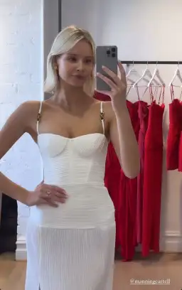 Manning Cartell Double Time Pleat Dress in White | Size S Small AU 8 for rent on The Volte - image 2